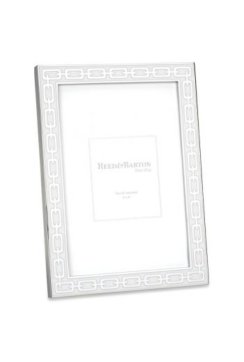 Reed & Barton Silver Link White 4" x 6" Photo Frame 