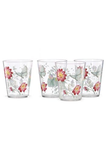 Lenox Butterfly Meadow® 4-piece Acrylic Double Old Fashioned Glass Set