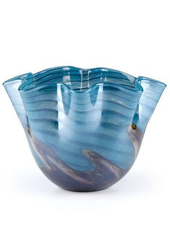 Lenox Blue Waves Art Glass Bowl 