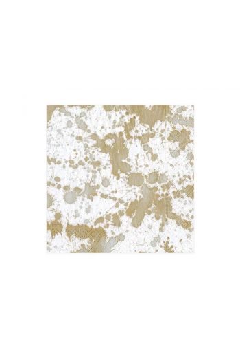 Caspari Splatterware Paper Cocktail Napkins in Gold - 20 Per Package - 5" x 5" napkin