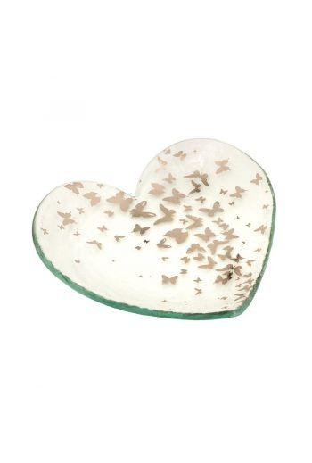 Annieglass 2018 Butterfly Collectible Heart Plate