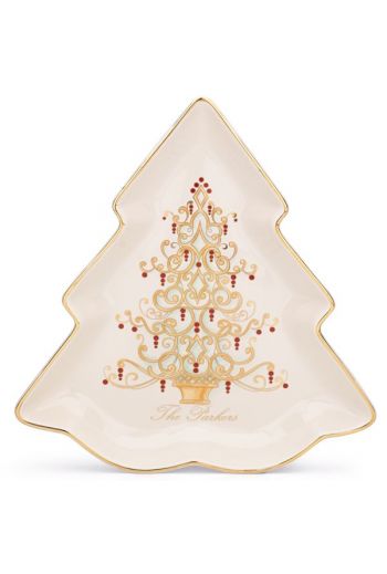 Lenox Personalized  Golden Christmas Tree Plate 