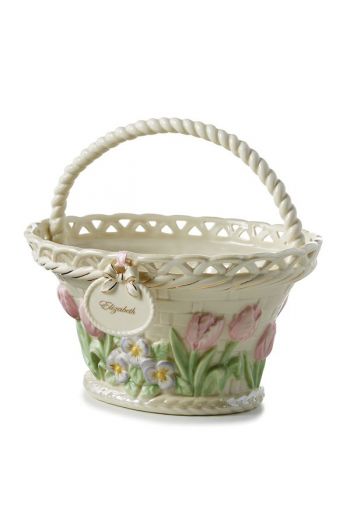 Lenox Personalized  Spring Flower Basket with Charm 