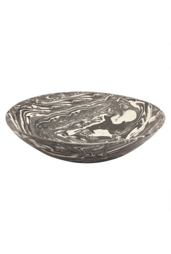 Mariposa Gray Marble Ceramic Serving Bowl