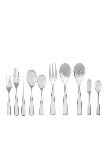 Flatware - Anna 45-Piece Set 18/10 Stainless Steel (8-5pc. Place Settings,3pc. Serving Set, Butter Knife, & Sugar Spoon)