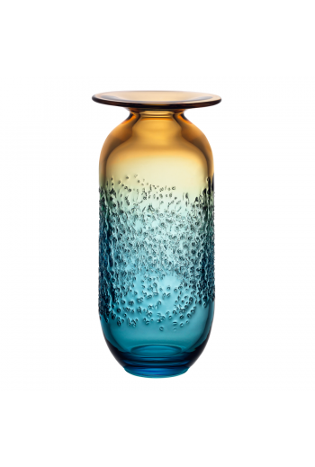 Kosta Boda Aurora Vase (blue/amber, large)