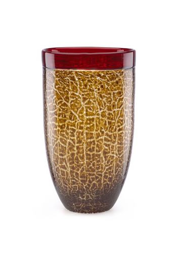 Lenox Red Weathered Art Glass Vase