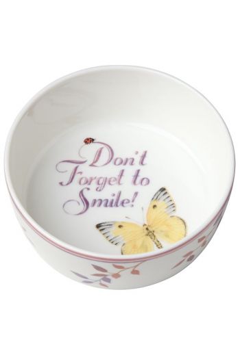 Lenox Butterfly Meadow® Don't Forget to Smile Sentiment Bowl 