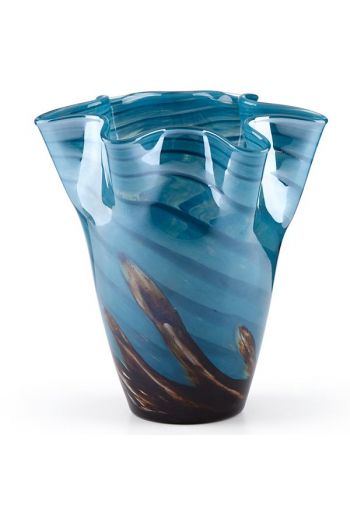 Lenox Blue Waves Art Glass Vase