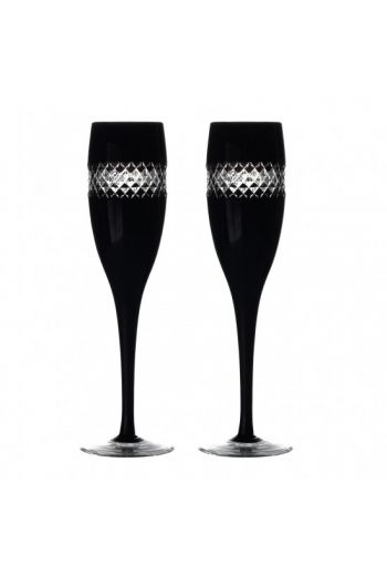 Waterford Black Cut Champagne Flute, Pai