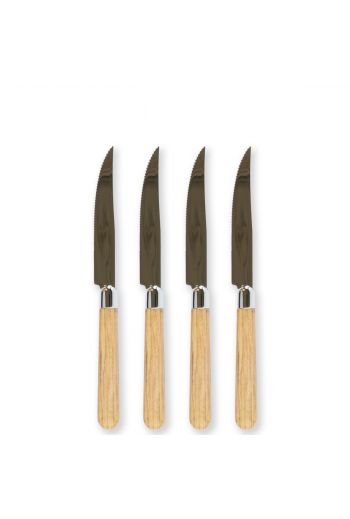 Vietri Albero Oak Steak Knives - Set of 4
