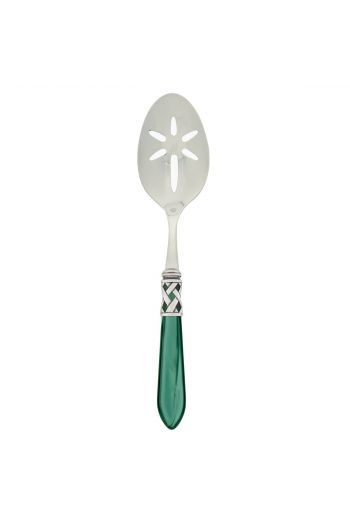 Vietri Aladdin Antique Green Slotted Serving Spoon