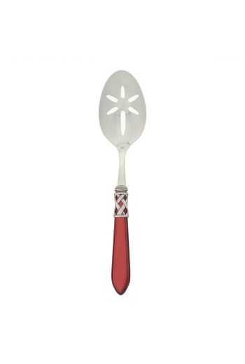 Vietri Aladdin Antique Red Slotted Serving Spoon