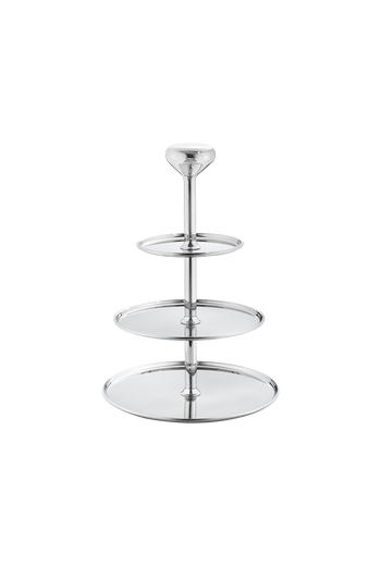Georg Jensen Alfred Étagère Mirror Polished Stainless Steel - H: 11.81 inches. Ø: 9.45 inches.