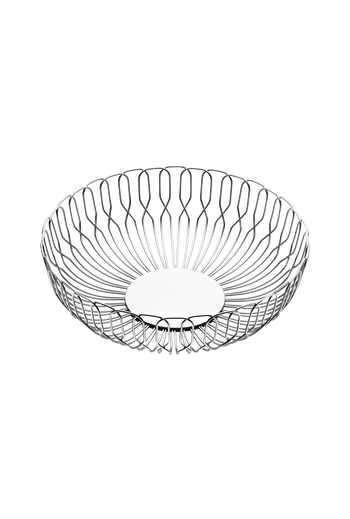 Georg Jensen Alfredo Bread Basket, Large Mirror Polished Stainless Steel - H: 3.11 inches. Ø: 10.24 inches.