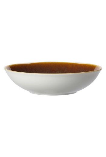 Royal Crown Derby Art Glaze - Flamed Caramel 12" Serving Bowl