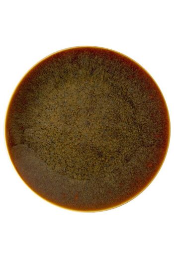 Royal Crown Derby Art Glaze - Flamed Caramel 10.5" Dinner Plate