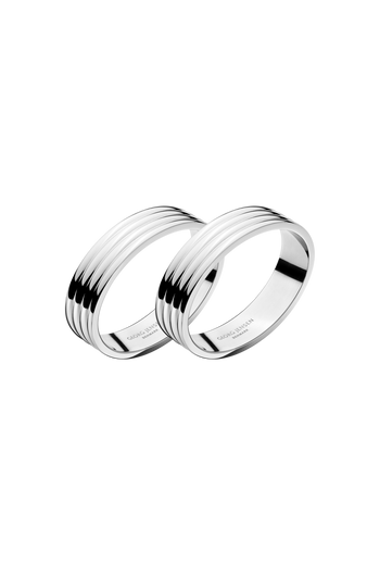 Georg Jensen Bernadotte Stainless Steel Napkin Rings, 2 Pcs. - Ø: 1.57 inches.