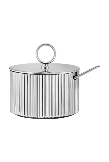 Georg Jensen Bernadotte Sugar Bowl Incl. Spoon - H: 2.05 inches. Ø: 3.11 inches.