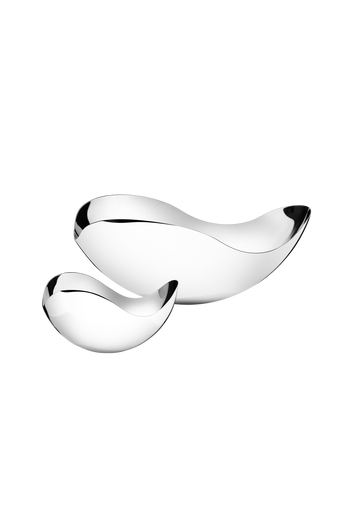 Georg Jensen Bloom Stainless Steel Bowl Set (Petit & Small), 2 Pcs - H: 2.95 inches. Ø: 6.3 inches & H: 4.33 inches. Ø: 10.24