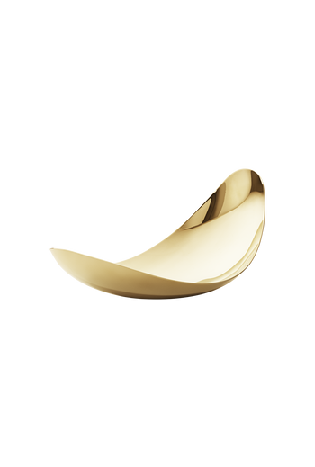 Georg Jensen Bloom Leaf Dish, Large 18 Kt. Gold Plated Stainless Steel - H: 4.06 inches. W: 9.06 inches. D: 4.92 inches.