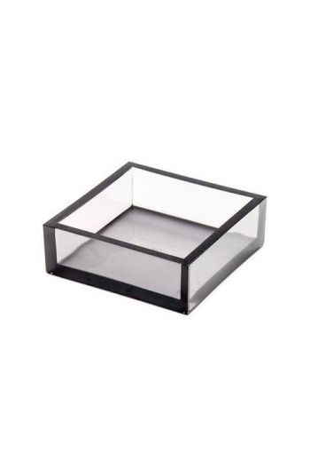 Caspari Acrylic Cocktail Napkin Holder in Smoke - 6"Sq. x 2.5"H