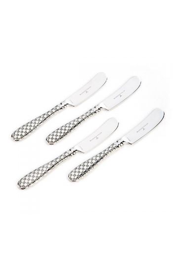 MacKenzie-Childs Check Set of 4 Canape Knives - 6.25" long