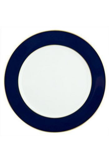 Royal Crown Derby Cobalt Band Service Plate With Gold Edge