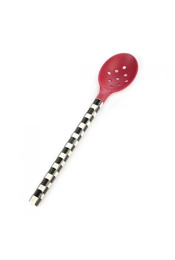 MacKenzie-Childs Courtly Check Slotted Red Spoon - 12.75" long