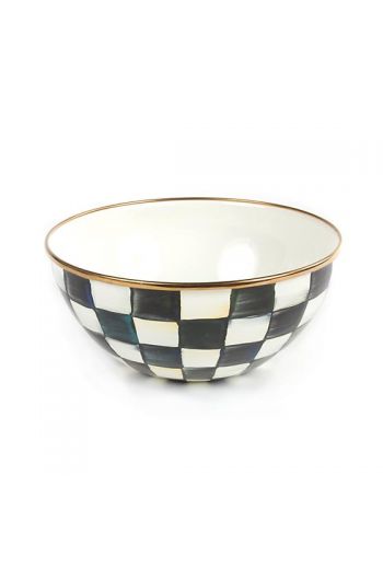 MacKenzie-Childs Courtly Check Enamel Small Everyday Bowl - 7.75" dia., 3.5" tall, 5 cup capacity