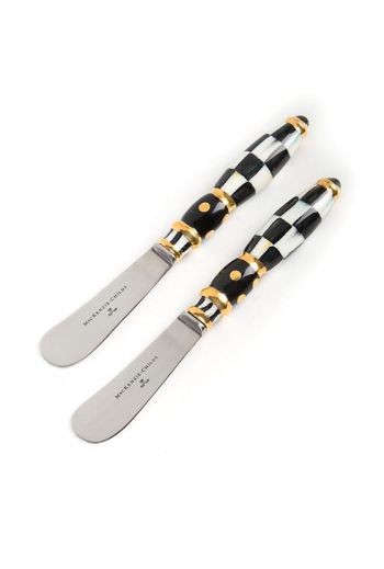 MacKenzie-Childs Courtly Check 2 Pc Canape Knives Set - 6.5" long