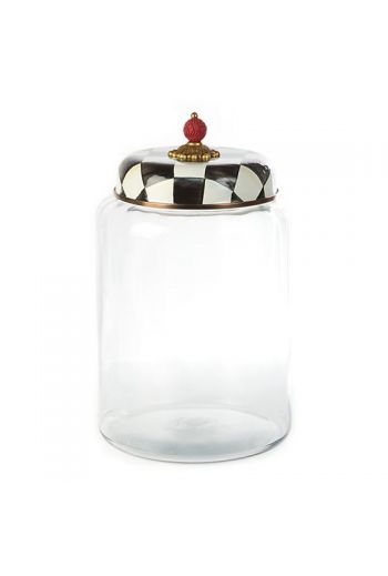 MacKenzie-Childs Courtly Check Biggest Storage Canister - 8.5" dia., 13.5" tall, 2.5 gallon capacity