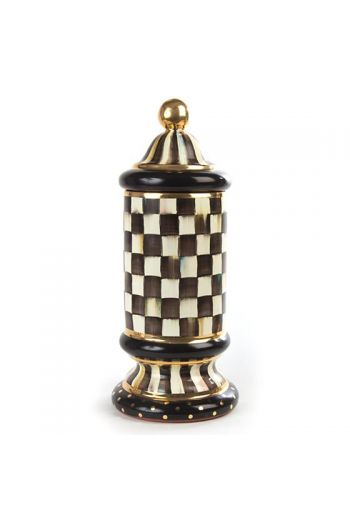 MacKenzie-Childs Courtly Check Column Canister - 7.25" dia., 17.25" tall, 16 cup capacity