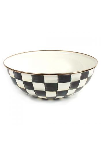 MacKenzie-Childs Courtly Check Enamel Everyday Extra Large Bowl - 13" dia., 4.75" tall, 24 cup capacity