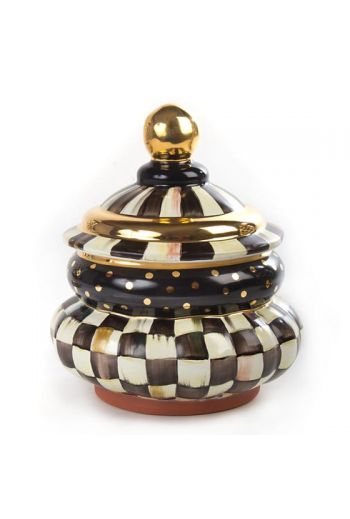 MacKenzie-Childs Courtly Check Groovy Canister- 8" dia., 9" tall, 8 cup capacity
