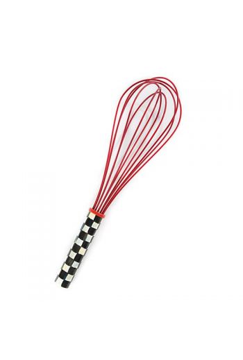 MacKenzie-Childs Courtly Check Large Red Whisk - 10" long