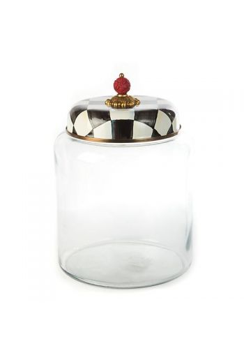 MacKenzie-Childs Courtly Check Bigger Storage Canister - 8.5" dia., 11" tall, 2 gallon capacity