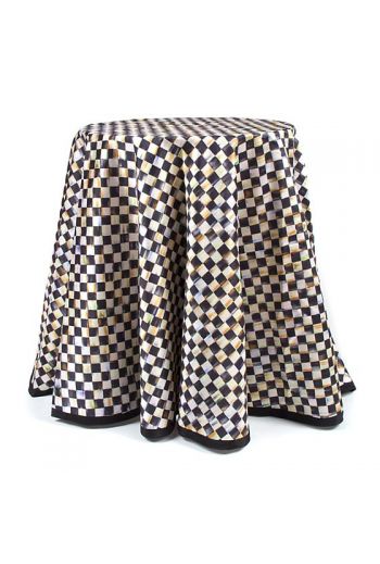 MacKenzie-Childs Courtly Check Round  Tablecloth - Black Trim - 90" dia.