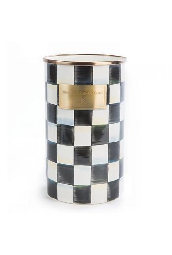 MacKenzie-Childs Courtly Check Enamel Utensil Holder - 5" dia., 8.5" tall