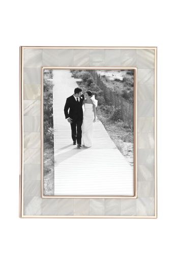 Reed & Barton Mother of Pearl Rose Gold 5" x 7" Photo Frame 