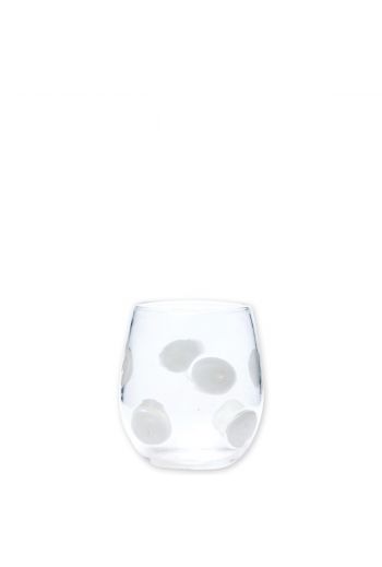 Vietri Drop White Stemless Wine Glass