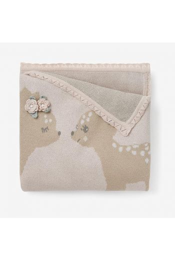 Elegant Baby Fawn Blush Knit Baby Blanket - 30" x 40"