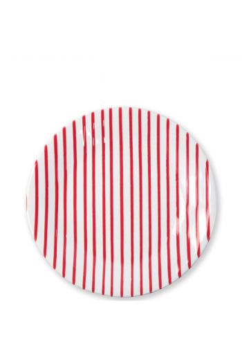 Vietri Stripe Red Dinner Plate