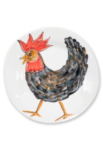 Vietri Fortunata Rooster Large Shallow Bowl