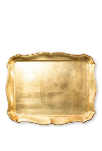 Vietri Florentine Wooden Accessories Gold Rectangular Tray