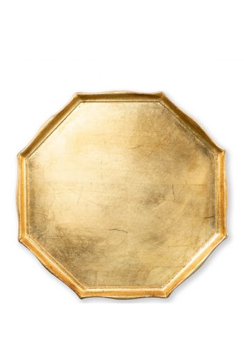 Vietri Florentine Wooden Accessories Gold Octagonal Tray