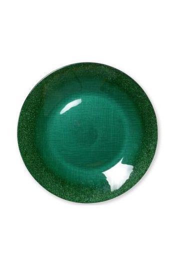 GLITTER GLASS EMERALD SERVICE PLATE/CHARGER