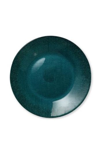GLITTER GLASS TEAL SERVICE PLATE/CHARGER