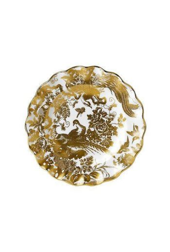 Royal Crown Derby Aves - Gold Fluted Dessert Plate