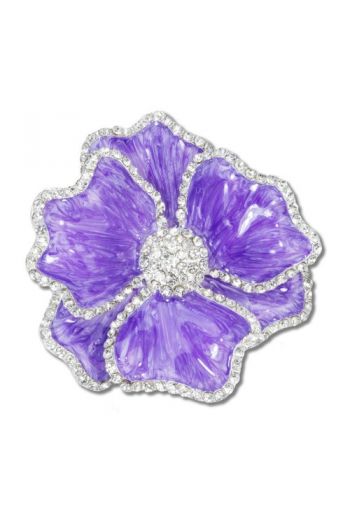 Purple Flower Napkin Ring with Crystal Border